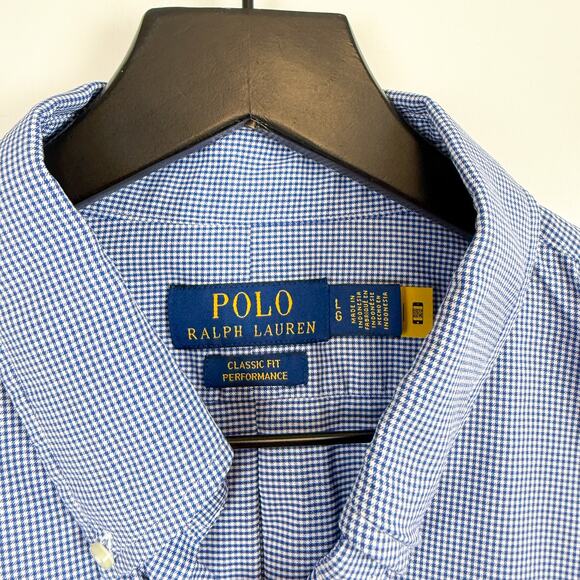 Polo Ralph Lauren Classic Fit Performance Button Down Shirt Blue - L - Picture 3 of 8